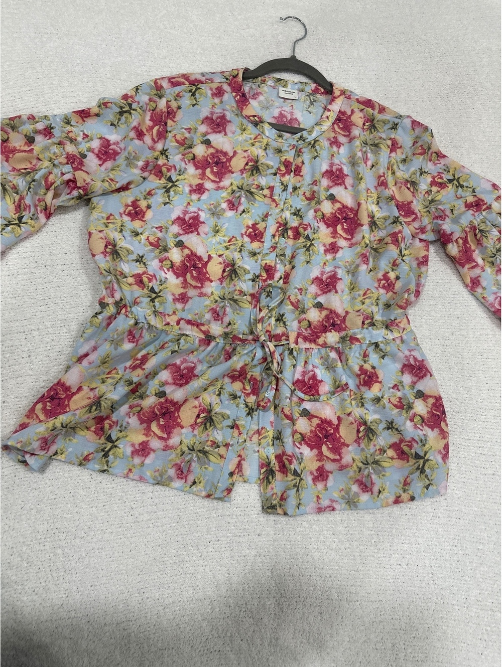Jacqueline de Yong Floral Print Lightweight Jacket Top, Size